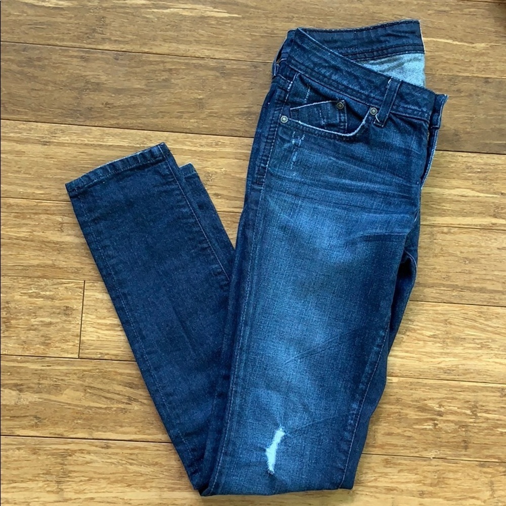 DYLAN GEORGE Distressed Skinny Blue Jeans Sz 27 - Picture 4 of 5